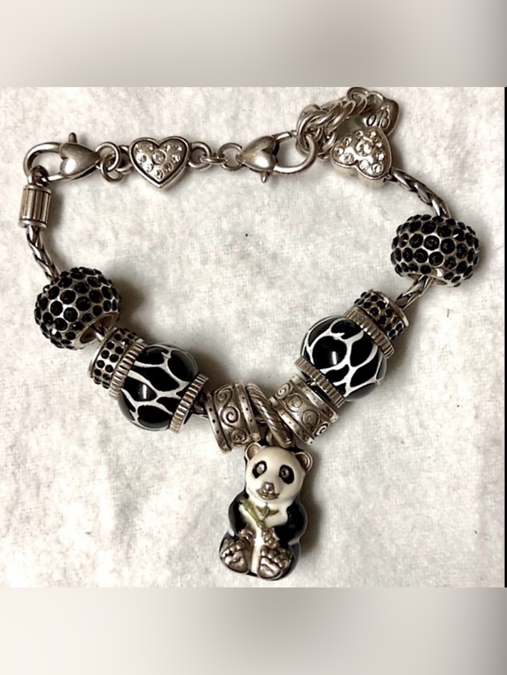 🆕 Brighton Panda bear charm with bamboo Enameled in black & white Retired & rare - Picture 8 of 8